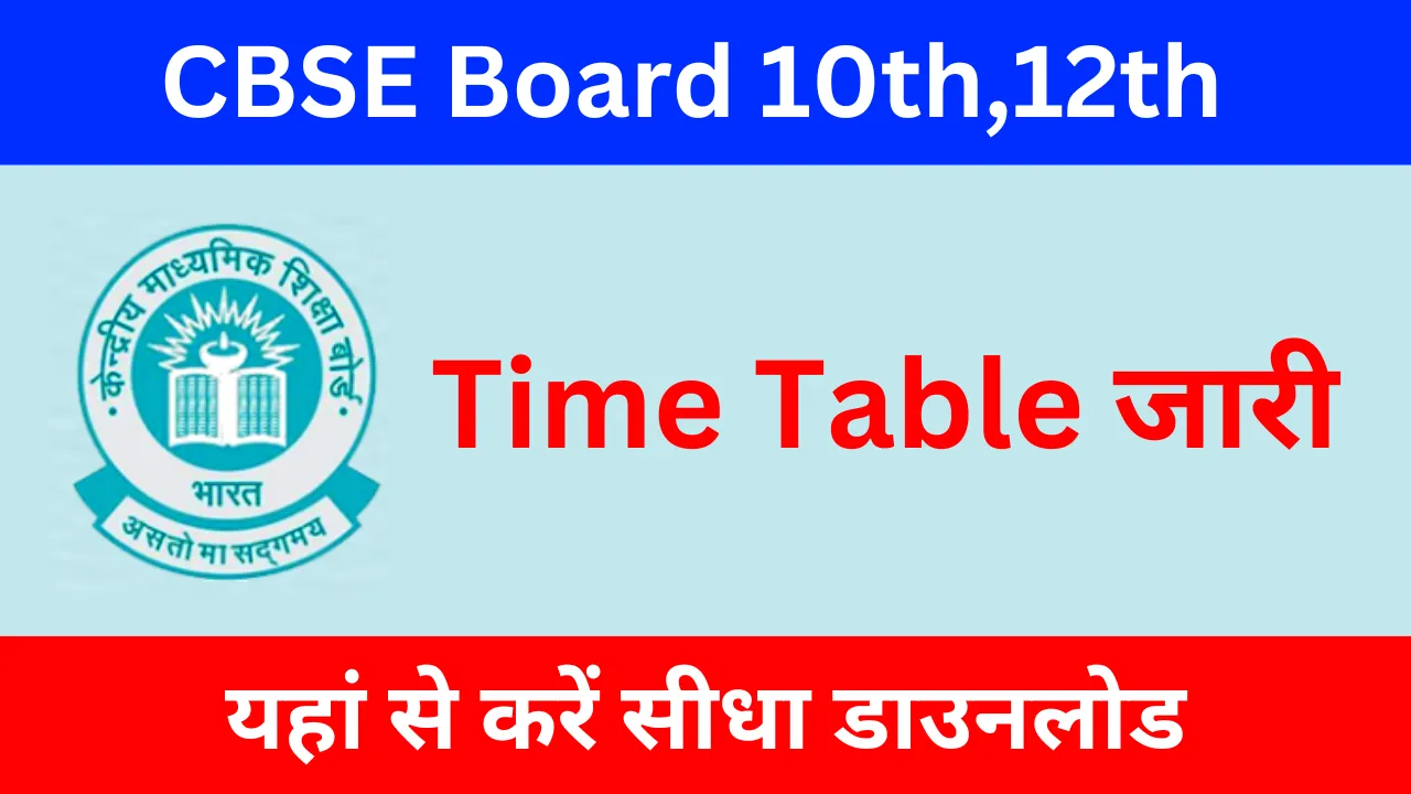 CBSE Board 10th,12th Exam Time Table