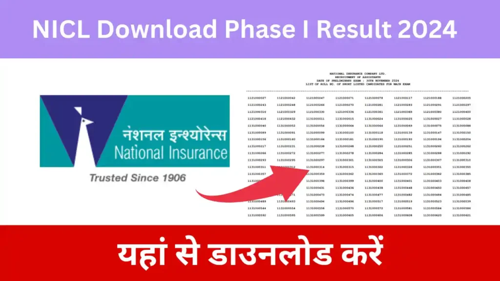 NICL Download Phase I Result 2026 NICL Download Phase I Result 2024